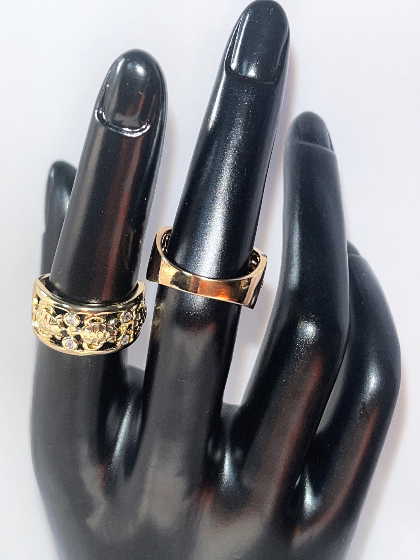 Gold Filled Multi Stone Ring Turtle Design With White Cubic Zirconia Polished Finish Golden Tone