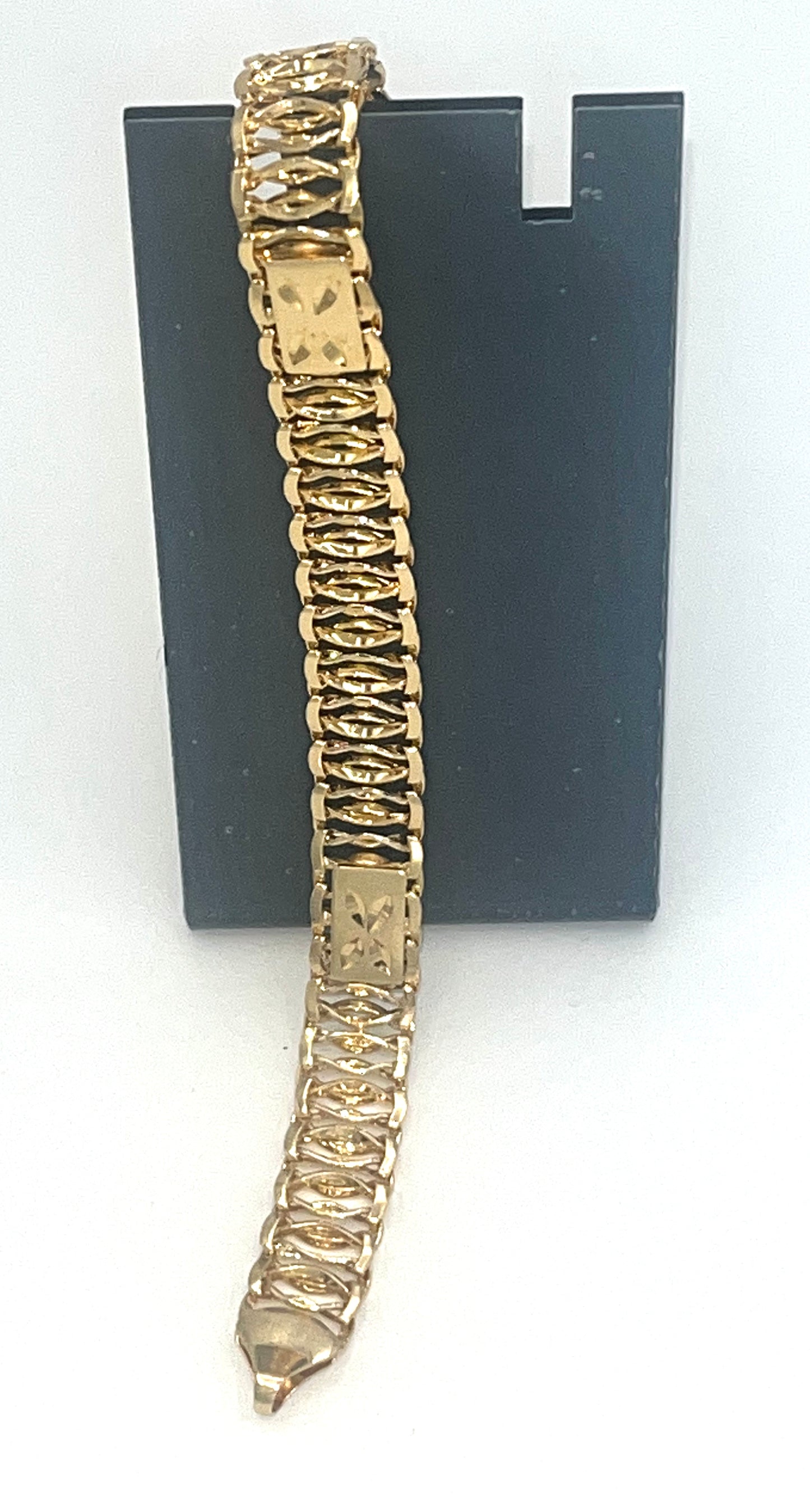 Gold Filled Fancy Link Anklet Polished Finish Golden Tone