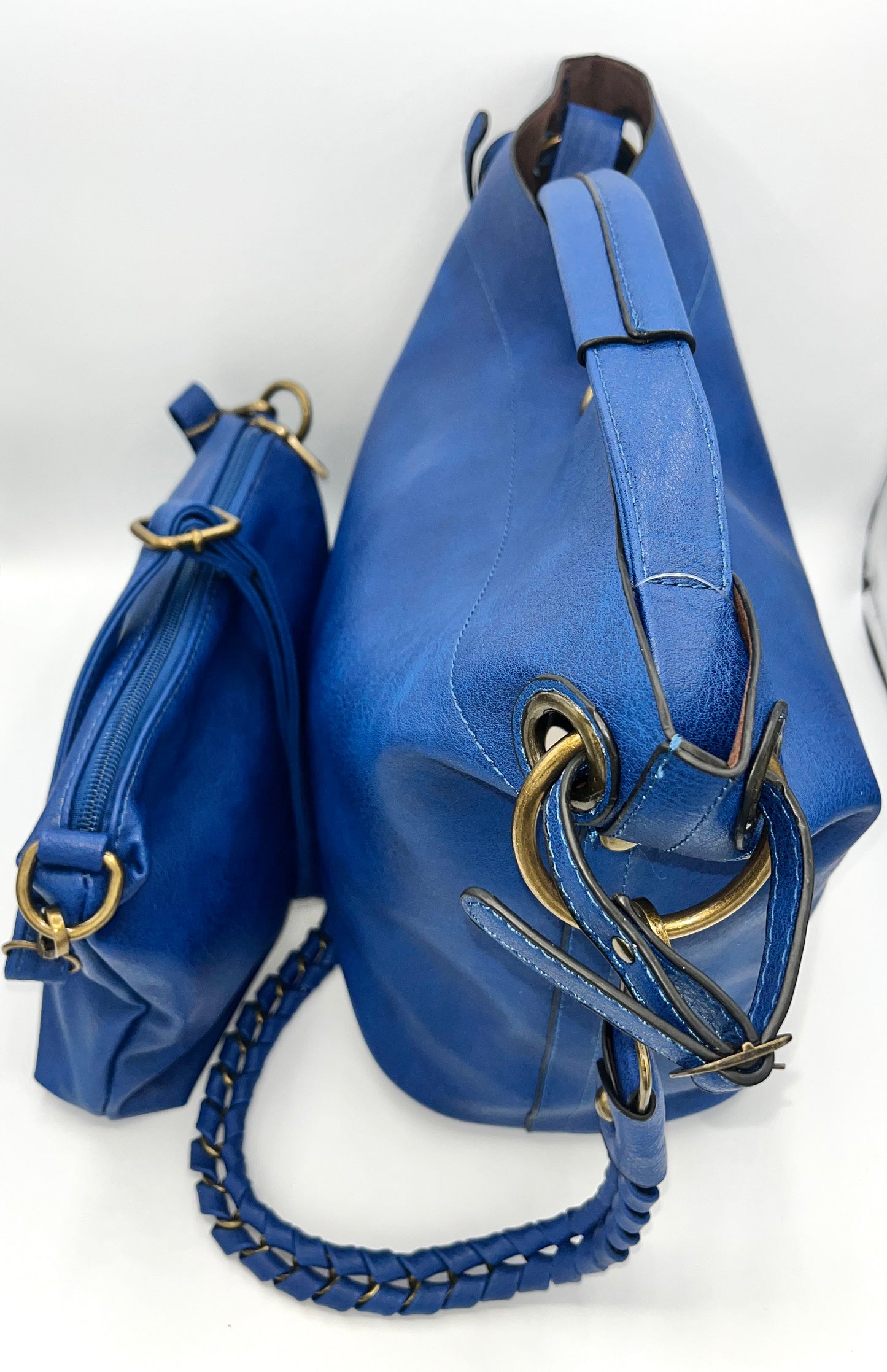 Royal Blue Shoulder Bag with extra Crossbody Bag