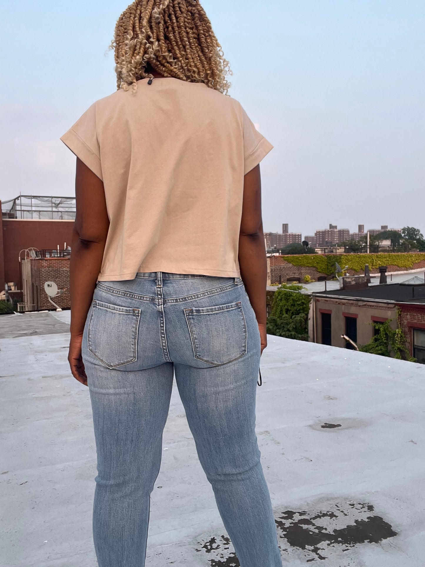 Round Neck Cuffed Sleeve Top
