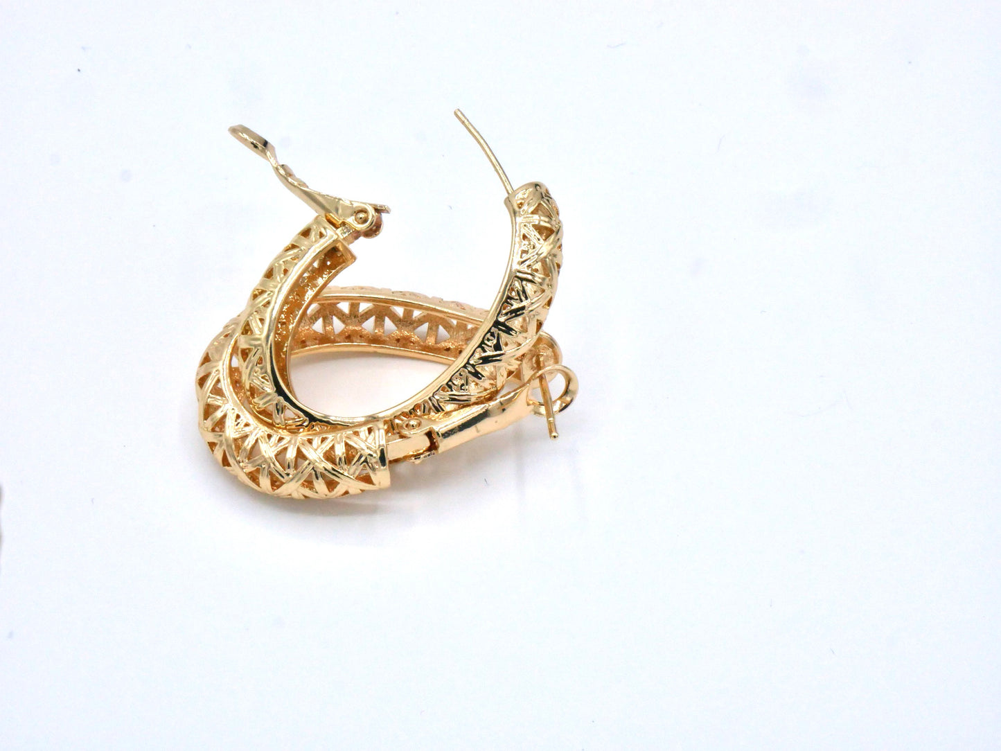 Gold Filled 35mm English Lock Earrings