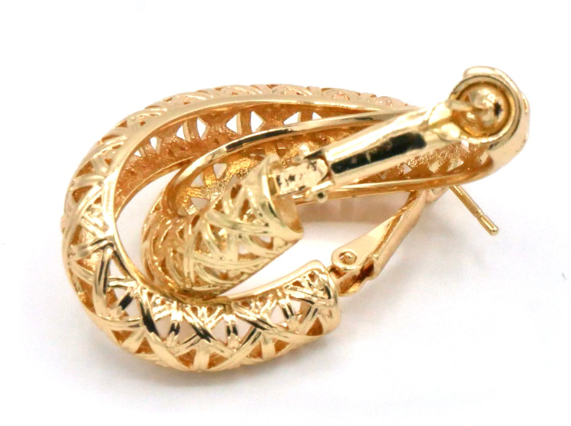 Gold Filled 35mm English Lock Earrings