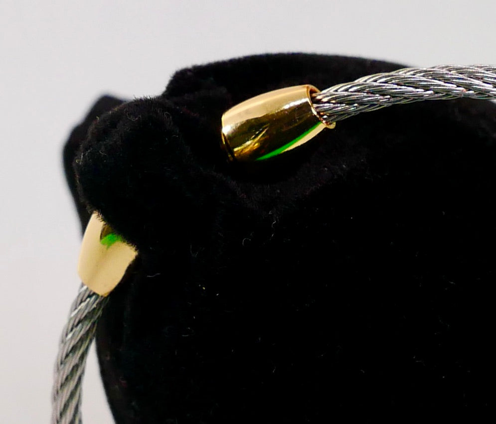 Two Tone Heart Classic Cable Bracelet