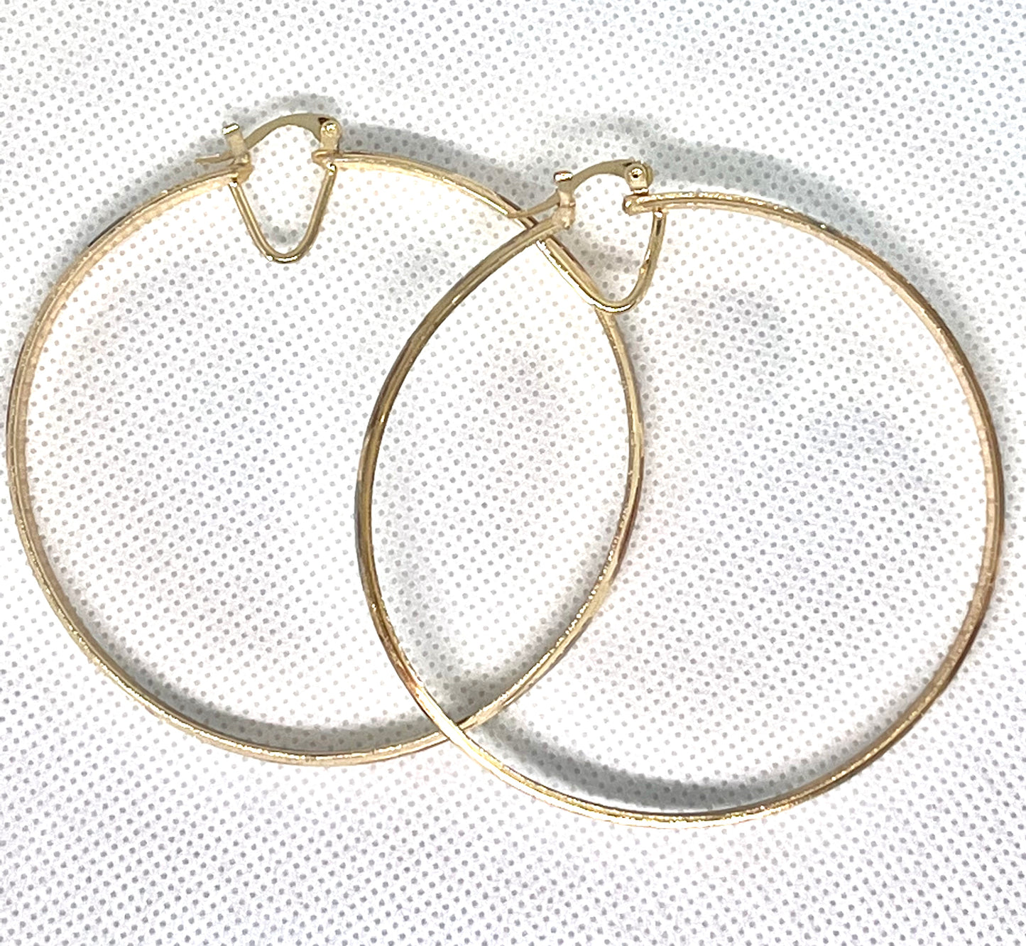 Gold Filled 65mm Bangle Design Hoops Diamond Cutting Finish Tri Tone