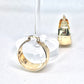 Gold Filled 25mm Small Hoop, Greek Key Design, Diamond Cutting Finish, Golden Tone
