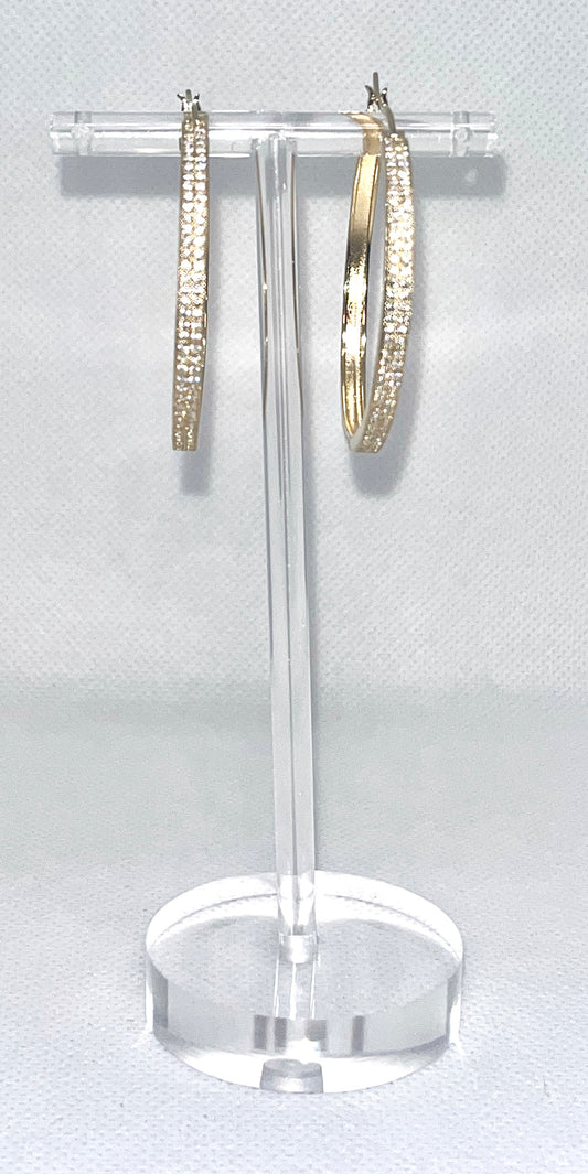 Gold Dipped Sterling Silver Earrings with Cubic Zirconia