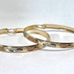 Gold Filled 65mm Bangle Design Hoops Diamond Cutting Finish Tri Tone