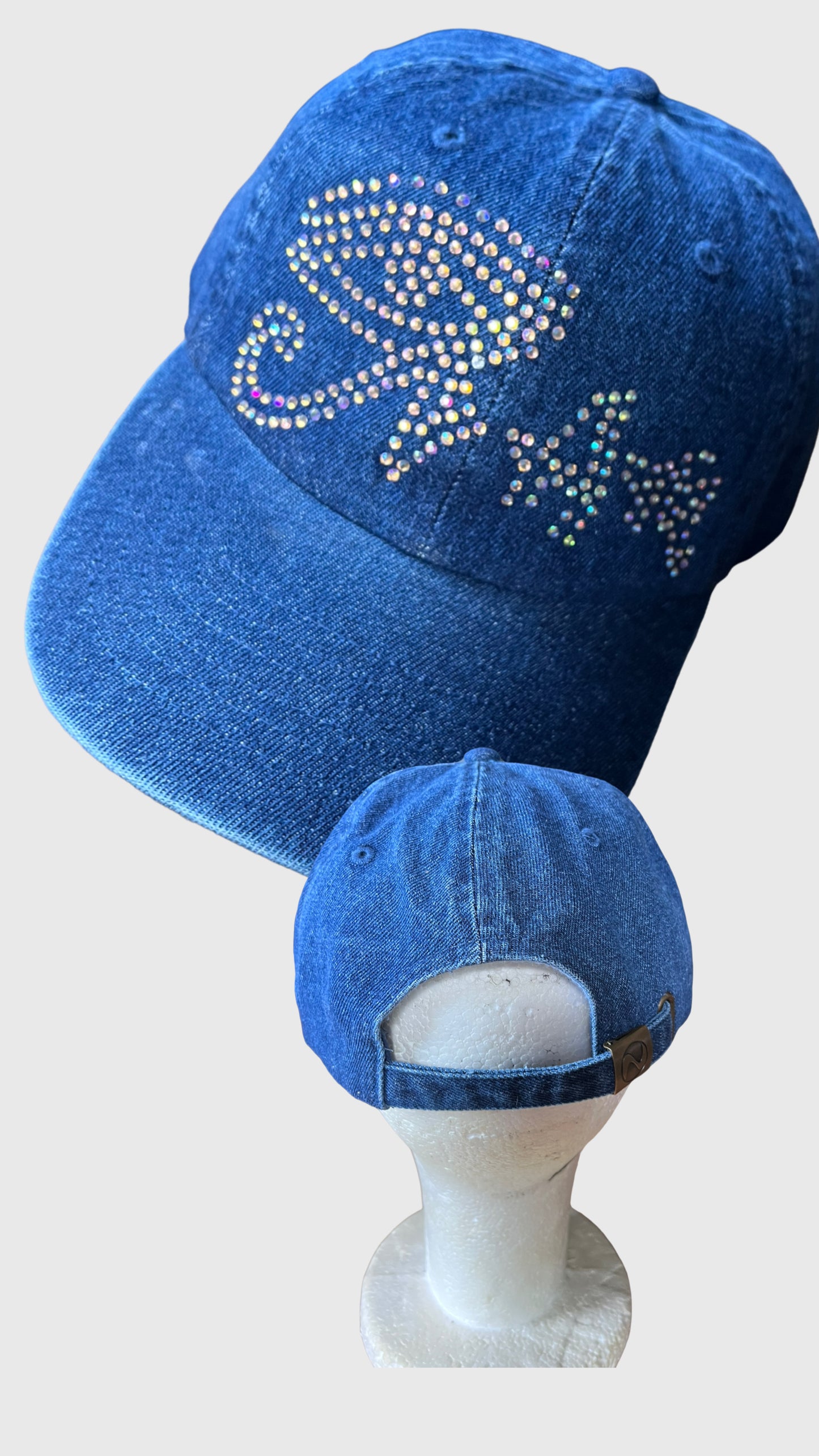 Denim Rhinestone Hat/Cap