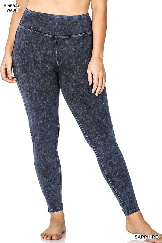 MINERAL WASHED WIDE WAISTBAND YOGA LEGGINGS