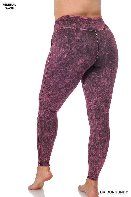 MINERAL WASHED WIDE WAISTBAND YOGA LEGGINGS