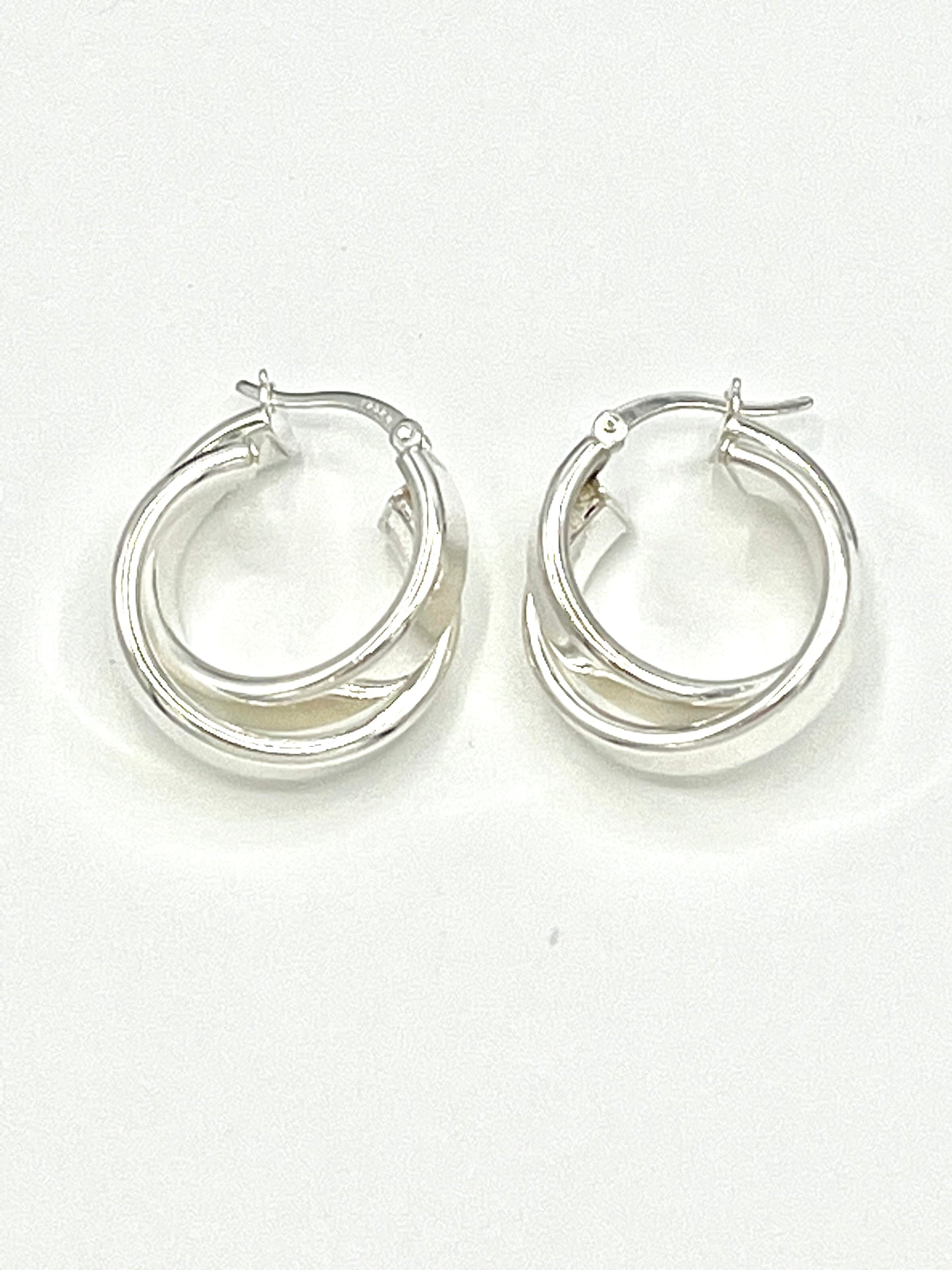 925 Sterling Silver Interwined Earrings - 25mm