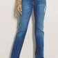 HIGH RISE SUBTLE DISTRESSED STRAIGHT JEANS