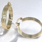 Gold Finish 30mm Small Hoop Greek Key Design Diamond Cutting Finish Golden Tone