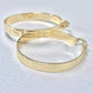 Gold Finish 40mm Medium Hoop Greek Key Design Diamond Cutting Finish Golden Tone