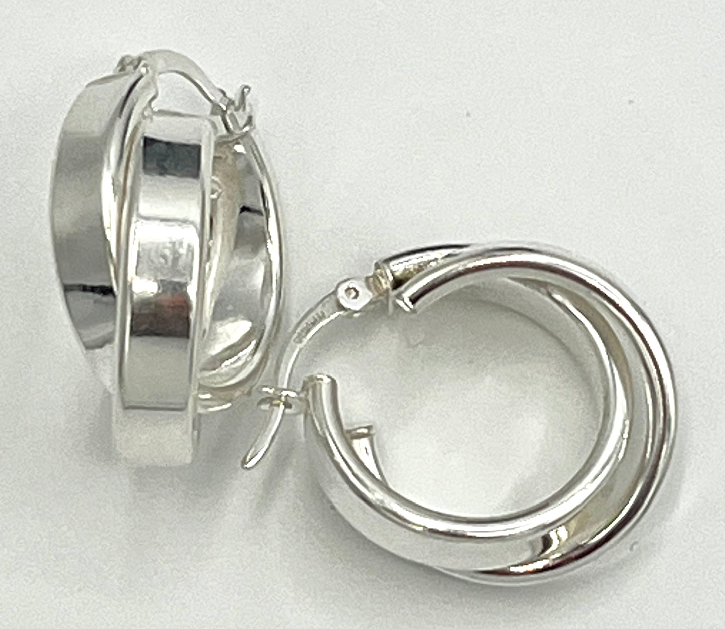 925 Sterling Silver Interwined Earrings - 25mm