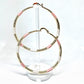 Gold Filled 70mm Extra Large Hoop Hollow Design Diamond Cutting Finish Tri Tone
