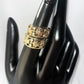 Gold Filled Multi Stone Ring Turtle Design With White Cubic Zirconia Polished Finish Golden Tone