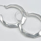 925 Sterling Silver Octagon Shaped Hoop Earrings w. Half moon closer