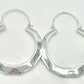 925 Sterling Silver Octagon Shaped Hoop Earrings w. Half moon closer