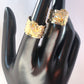 Gold Filled Multi Stone Ring Semanario and Butterfly Design With Crystal Gold Tone