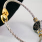 Two Tone Heart Classic Cable Bracelet