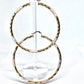 Gold Filled 70mm Extra Large Hoop Hollow Design Diamond Cutting Finish Tri Tone