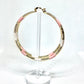 Gold Filled 70mm Extra Large Hoop Hollow Design Diamond Cutting Finish Tri Tone