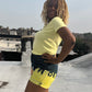 High Rise Paint Dipped Tie Dye Short