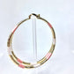 Gold Filled 70mm Extra Large Hoop Hollow Design Diamond Cutting Finish Tri Tone