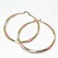 Gold Filled 70mm Extra Large Hoop Hollow Design Diamond Cutting Finish Tri Tone