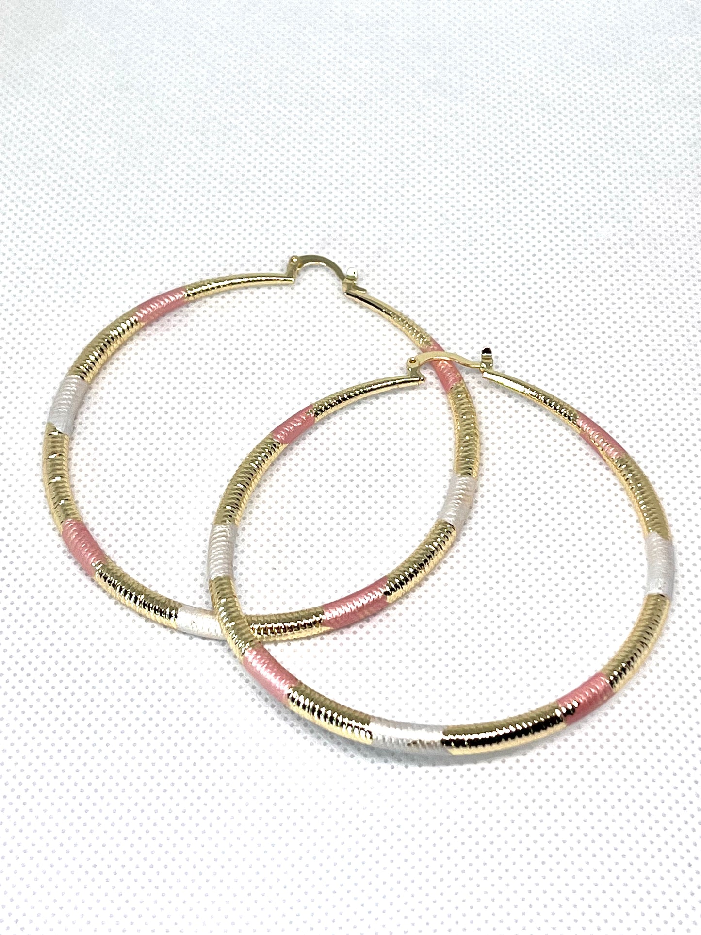 Gold Filled 70mm Extra Large Hoop Hollow Design Diamond Cutting Finish Tri Tone