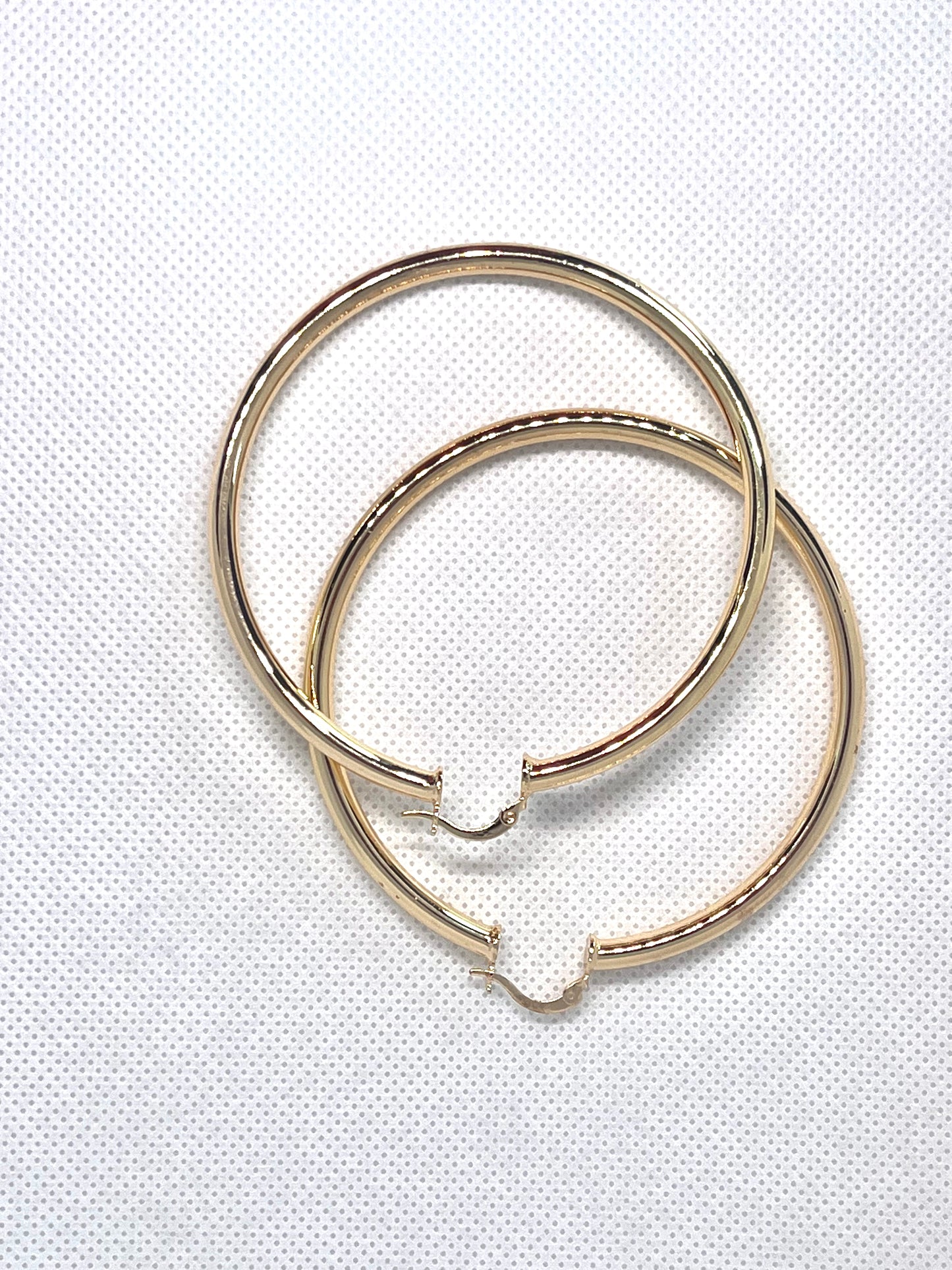 Gold Filled 70mm Extra Large Hoop Earrings Polished Finish Golden Tone