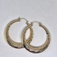 Gold Filled 60mm Large Hoop Hollow Design Diamond Cutting Finish Golden Tone