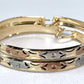Gold Filled 57mm Bangle Design Hoops Diamond Cutting Finish Tri Tone