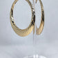 Gold Filled 60mm Large Hoop Hollow Design Diamond Cutting Finish Golden Tone