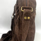 Suede Fringe Oval Shoulder Bag
