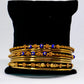 Gold & Blue Stackable Bangles 9 Pcs