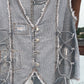 Stripe Denim Oversized Vest with Criss Cross side ties