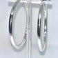 925 Sterling Silver Plain Hoop Earrings - 60mm