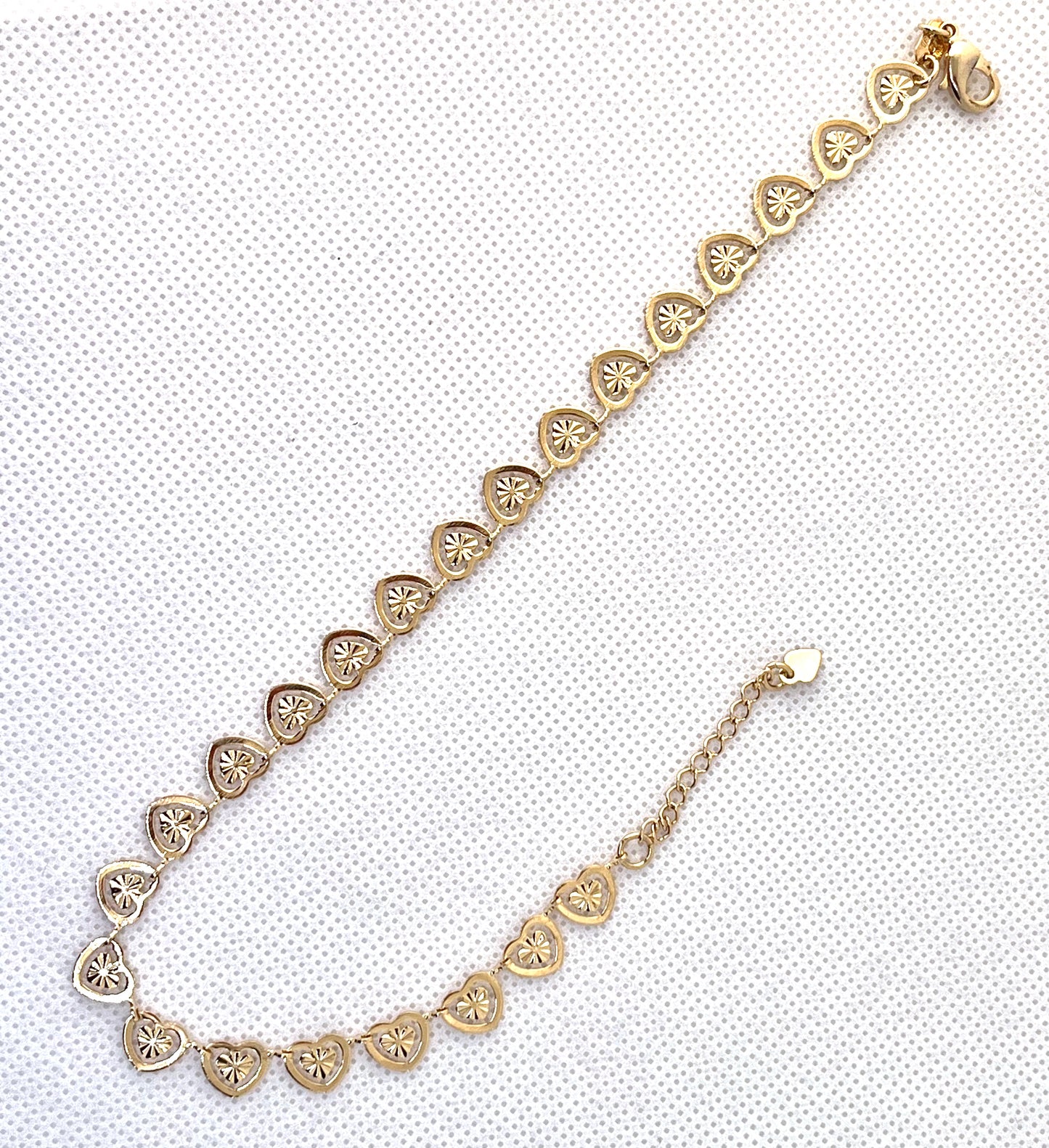 Gold Filled Anklet Heart Design Polished Finish Golden Tone