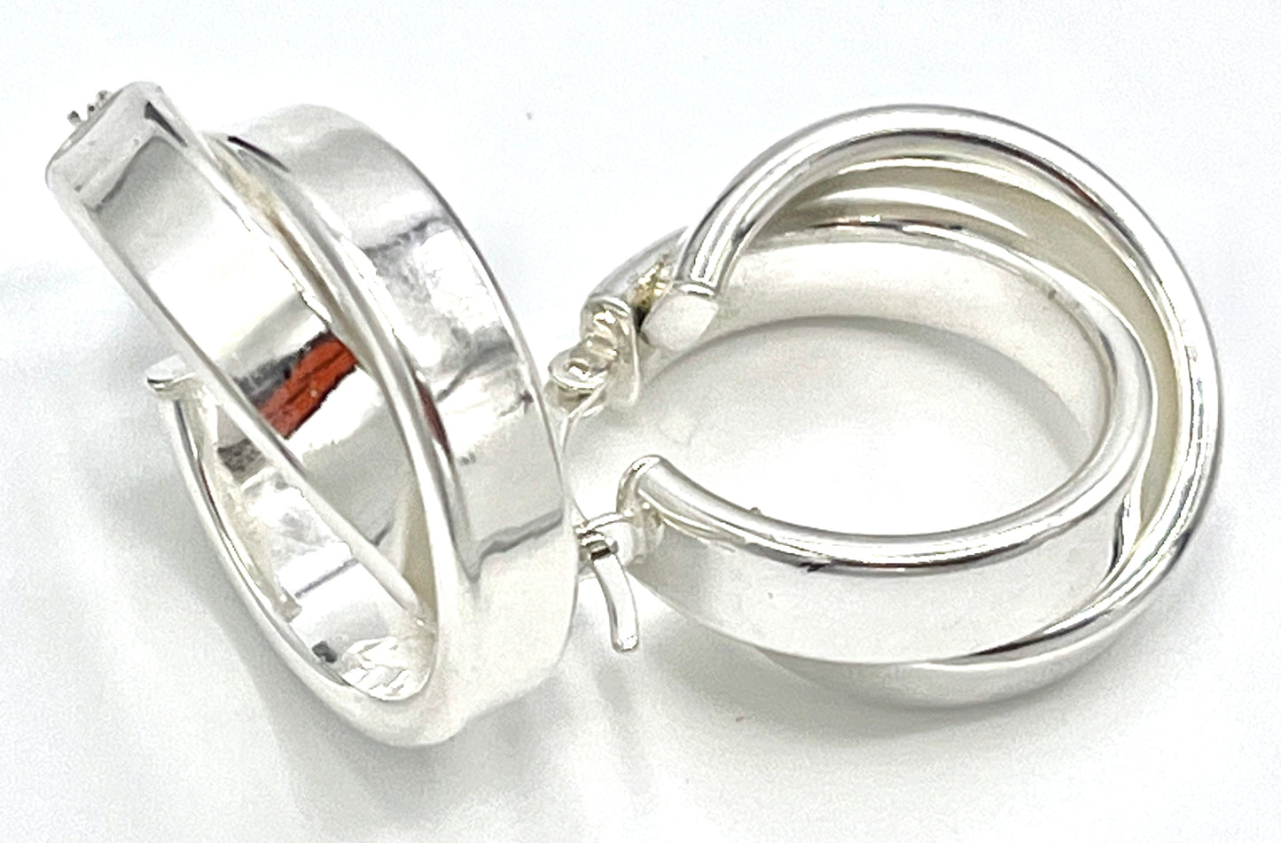 925 Sterling Silver Interwined Earrings - 25mm