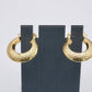 Gold Finish 26mm Small Hoop Hollow Design Diamond Cutting Finish Golden Tone