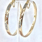 Gold Filled 65mm Bangle Design Hoops Diamond Cutting Finish Tri Tone