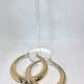 Gold Filled 60mm Large Hoop Hollow Design Diamond Cutting Finish Golden Tone