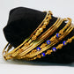 Gold & Blue Stackable Bangles 9 Pcs