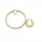 Gold Finish 26mm Small Hoop Hollow Design Diamond Cutting Finish Golden Tone