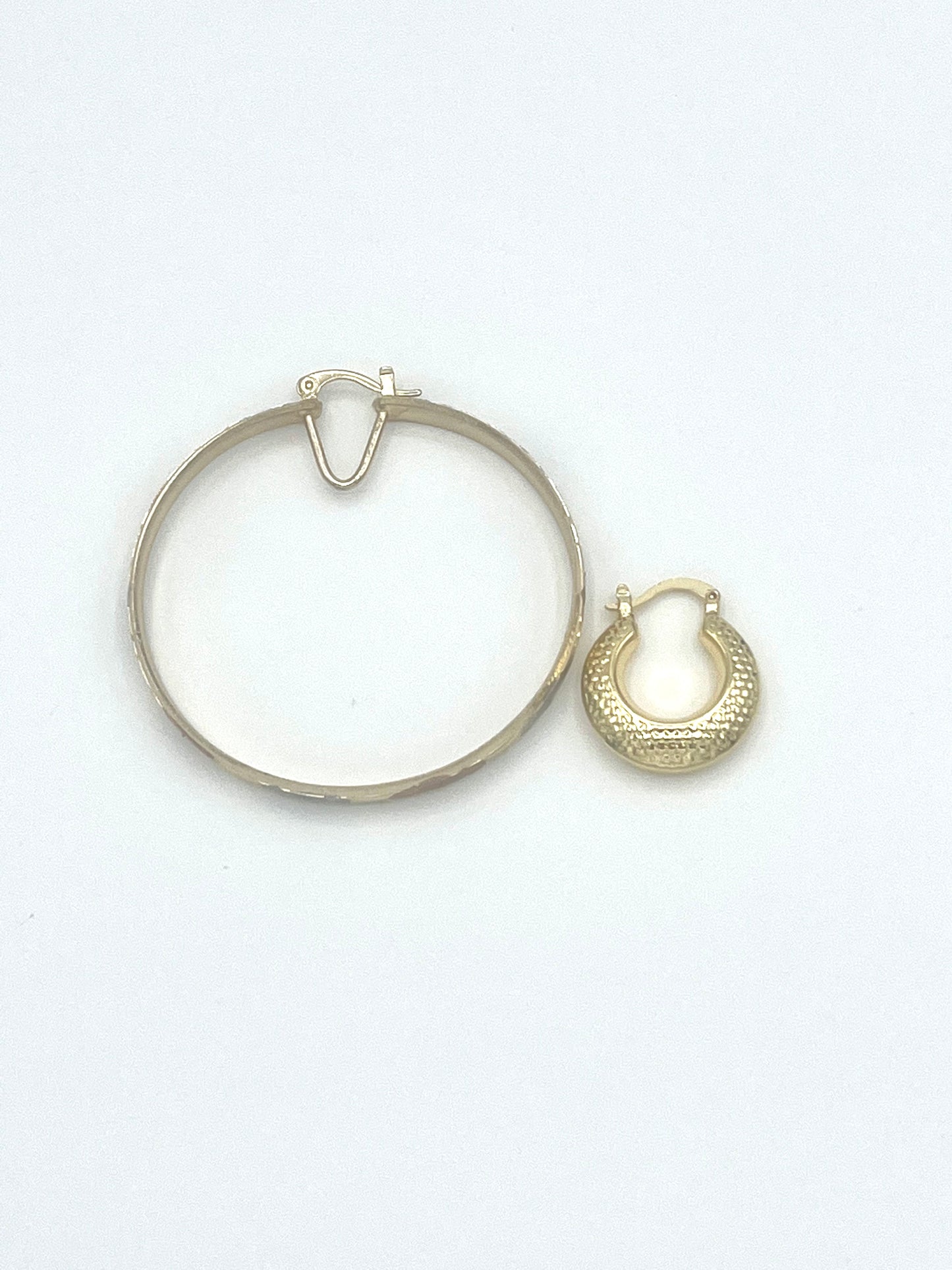 Gold Finish 26mm Small Hoop Hollow Design Diamond Cutting Finish Golden Tone