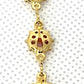 Gold FilledLady Bug Chain & Bracelet Set