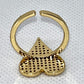 Gold Filled Multi Stone Ring Heart Design with White Micro Pave Polished Golden Tone