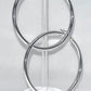 925 Sterling Silver Plain Hoop Earrings - 60mm
